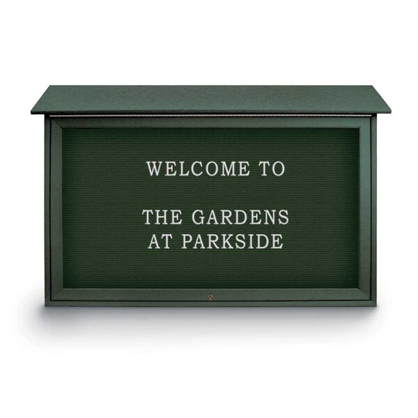 Indoor Enclosed Combo Board, 42"x32", Satin Frame/Blue & Rubber